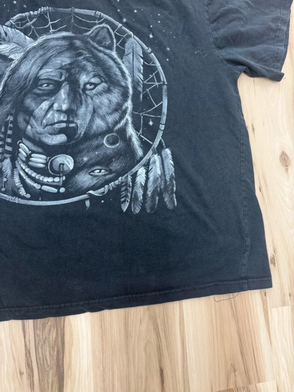 Liquid Blue Black Graphic Tees with Eagle & Native Portrait P5